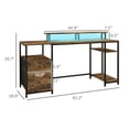 thumbnail image 3 of Miekor Office Computer Desk with LED Lights -Rustic Brown G57185, 3 of 7