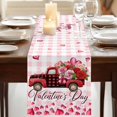 thumbnail image 3 of Table Runners 90 Inches Long Dress Scarves, Valentine's Day Farmhouse Coffee/Dining/Kitchen Table Runner for Living Room, Roses Car Love Hearts Romantic Pink Plaid 13x90 Inch, 3 of 9