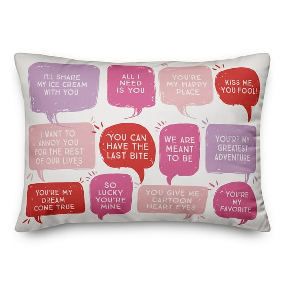 Creative Products Valentines Love Phrases 20 x 14 Spun Poly Pillow