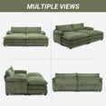 thumbnail image 4 of UBesGoo 90" Oversized Cloud Sofa Bed, Convertible Sleeper Couch Loveseat with Pillow Arms, Double-layered cushioned Sofa with Removable Ottoman, Green, 4 of 10