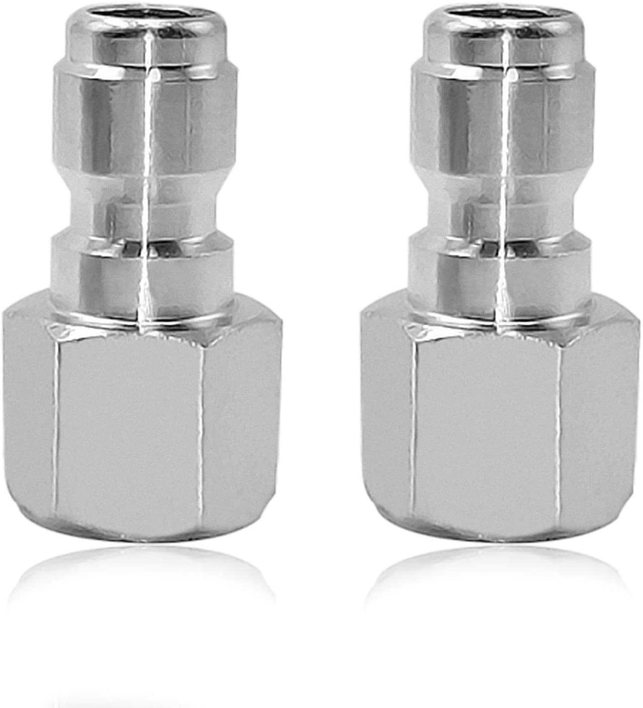 2pcs 3/8 inch Threaded Male Quick Connect Plug Fittings Pressure Washer Adapters 