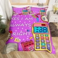 thumbnail image 2 of Erosebridal Cartoon Math Comforter Cover King, Learning Education Duvet Cover King, Mathematics Theme Decor, Reversible（No Comforter）, 2 of 7