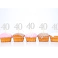 thumbnail image 3 of Cupcake Toppers Sotpot para fiesta de 40 cumpleaños, 30 unidades, color plateado, 3 of 6