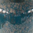 thumbnail image 2 of Benjara Urn Shape Glass Frame Vase with Fiery Design, Blue, 2 of 5