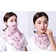 thumbnail image 4 of pitrice Women Summer Chiffon Bandana Cycling Face Neck Protection Sunscreen Printed Breathable Scarf, 4 of 8