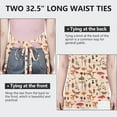 thumbnail image 6 of Red Mushroom Insect Light Pattern Apron-Garden Aprons for Women with Pockets-Cotton Linen Waterproof Kitchen Cooking Gardening Aprons Adjustable for Kitchen,Cooking,BBQ and Salon 33x27 Inch, 6 of 7