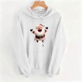 thumbnail image 4 of Feancey Christmas Hoodies for Women Floral Snowman Graphic Hooded Sweatshirts Soft Long Sleeve Drawstring Hoodie Cute Women Xmas Tops with Pocket M, 4 of 4
