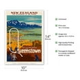 thumbnail image 2 of New Zealand - Playground of the Pacific - Get in the Queue for Queenstown - Vintage Travel Poster c.1930 - Master Art Print 10in x 14in, 2 of 4