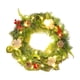 thumbnail image 2 of Corona navideña iluminada con bayas rojas y piñas - Decoración de puerta de invierno de 30 cm para uso interior/exterior, decoración festiva navideña con detalles de algodón, 2 of 6