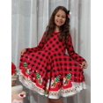 thumbnail image 4 of Arshiner Girls Long Sleeve Stretchy Dress A line Twirly Skater School Party Dress, 4 of 6