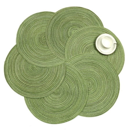 

EKOUSN 6-piece Set Meal Mat Woven Round Mat Tableware Cup Pad Woven
