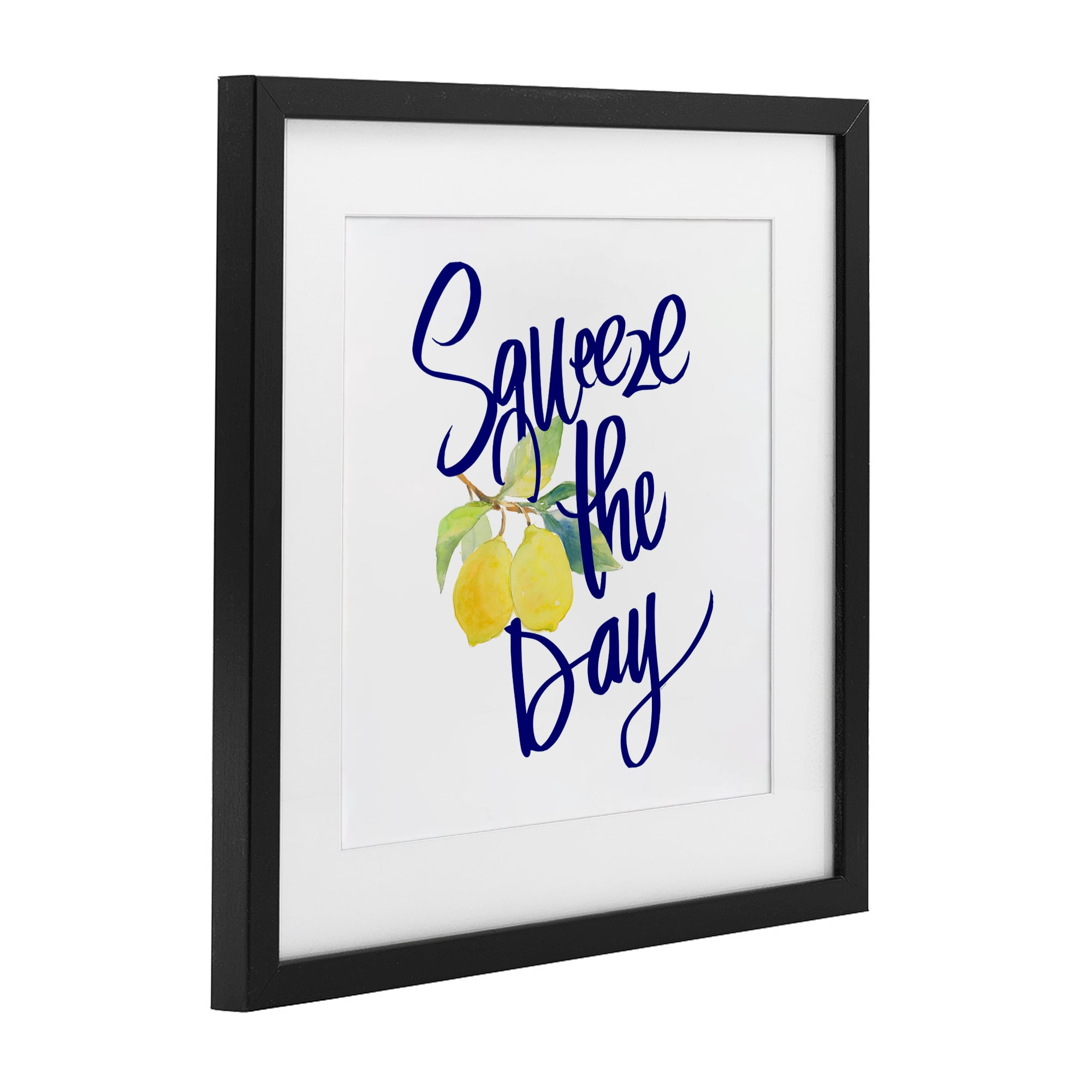 Stupell Industries Cursive Squeeze The Day Black Framed Print Under Glass, design by Lanie Loreth