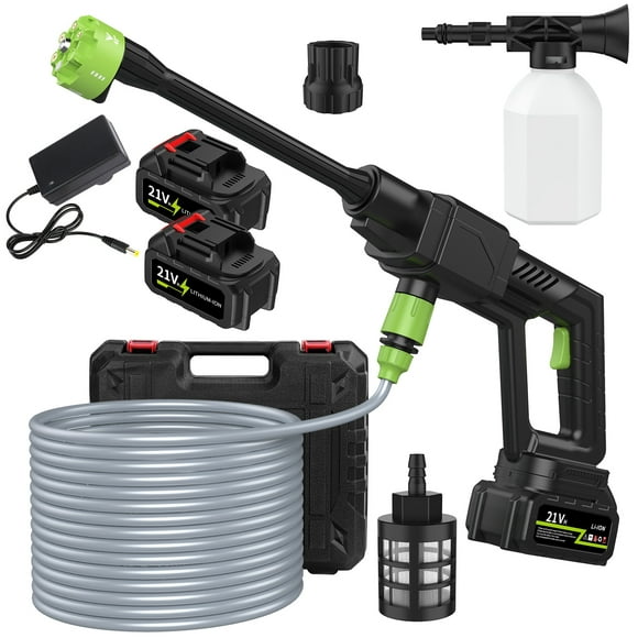 Electric Pressure Washer, Cordless Power Pressure Washer, 500PSI, 1GPM, Adjustment Portable Power Cleaner with 6-in-1 Adjustable Nozzles, Battery Powered Handheld High-Pressure Washer
