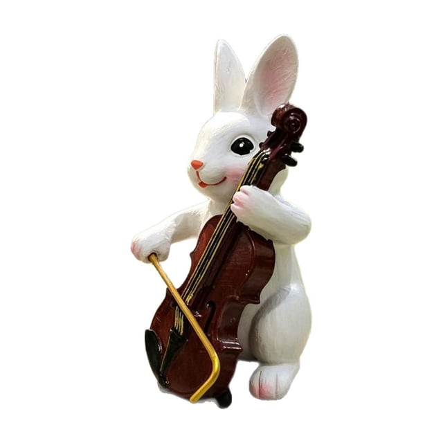 SIfdSeng My Items Little Rabbit Playing the Violin Interior Space Resin A Start To Conversations and A Delightful Addition To Any Home Or .