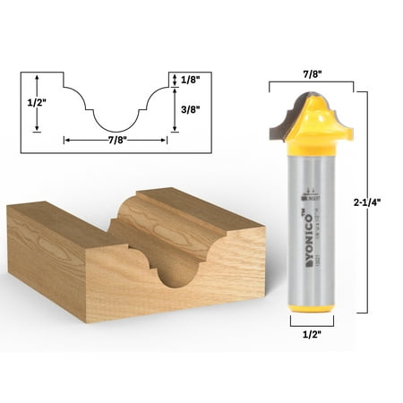 

Yonico 3/16 Radius Double Roman Ogee Groove Router Bit - 1/2 Shank - 13021