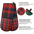thumbnail image 2 of Yayeee Double Oven Mitt Kitchen Heat Resistant Baking 35" x7" Quilted Glove, Red and Blue Pattern, 2 of 6