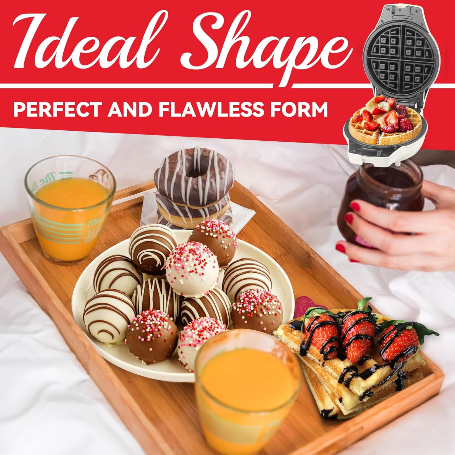 3-in-1 Belgian Waffle Maker with Removable Plates, Non-Stick  Donut & Cake   for Home Kitchen