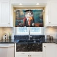thumbnail image 5 of FREEAMG 36 Inch Length Kitchen Curtains Pirate Captain Cat 2 Panels Half Window Sheer Curtains Rod Pocket Farmhouse Short Drapes for Bathroom Cafe Basement, 5 of 7