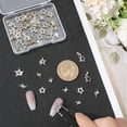 thumbnail image 3 of 1 Set 60Pcs/Box Glitter Star Nail Charms Rhinestone 12 Styles 3D Luxury Gold Silver Nail Gems Set Metal Alloy Flat Vintage Punk Studs Decor for Women Nail Art DIY Crafts Jewelry Christmas Decor, 3 of 8