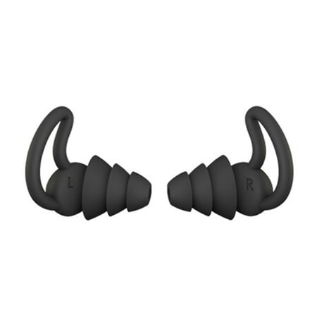 

80PCS Sleeping Earplugs Silicone Earbuds Noise Reduction Reusable Earplugs for Office Home Black 3 Layers