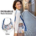 thumbnail image 5 of Sac Bandoulière Rétro Boho Chic pour Femmes Petit Sac à Main en Velours Côtelé Abstrait Géométrique Croissant Sac à Raviolis Sangle Réglable pour Voyage Travail, 5 of 5