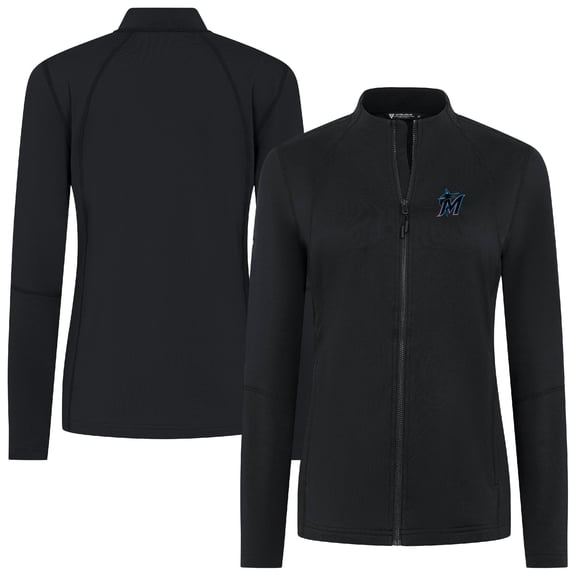 Women's Levelwear Black Miami Marlins Mesa Insignia 2.0 Full-Zip Jacket