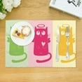 thumbnail image 3 of DouZhe Polyester Placemats Set of 4, Funny Cartoon Cute Cat Pattern Heat Resistant Place Mats for Dining Table, 12" x 18", 3 of 7