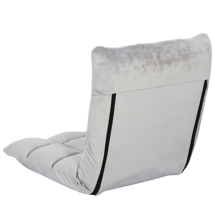 ZENY 14 Levels Adjustable Floor Folding Chair Lazy Sofa Cushion Gaming Chair Recliner - Gray