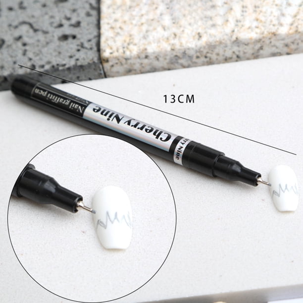 Graffiti Pen Impermeable de Línea delgada Cepillo delineador de secado , para pintura, dibujo, herramientas de manicura - plata Salvador Bolígrafo de grafiti para decoración de uñas