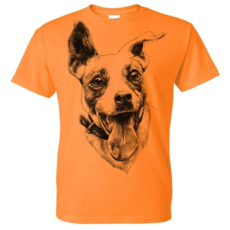 Men s Jack Russell Terrier Dog Y34 Orange T Shirt X Large Orange