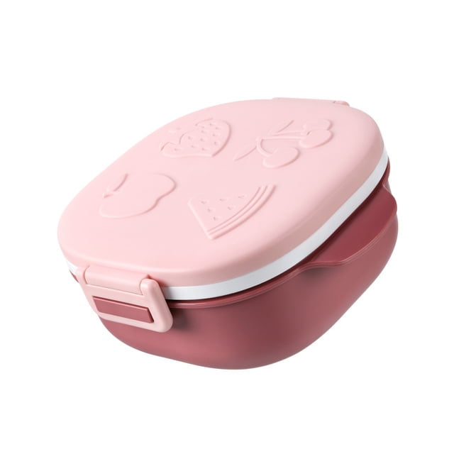 Inteprter Fiambrera de acero inoxidable de 400ml, contenedor de alimentos con aislamiento térmico, contenedores de transporte, cajas de Mostrada Rosa