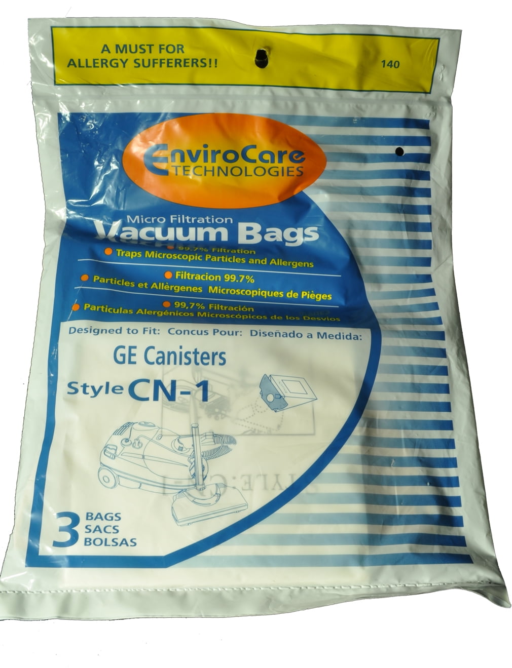 GE Canister Style CN1 Vacuum Cleaner Bags, EnviroCare Replacement
