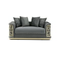 thumbnail image 2 of JERFIT Modern Loveseat Sofa, Dark Gray Upholstered Small Couch with Art Deco Style for Living Room, Apartment, 2 of 9