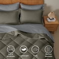 thumbnail image 3 of Flymme 7 Piece Full Size Bed in a Bag Olive Gray Comforter Set with Sheets Modern Quilted Diamond Bedding Sets Complete Full Bed Sets for All Season, 3 of 8