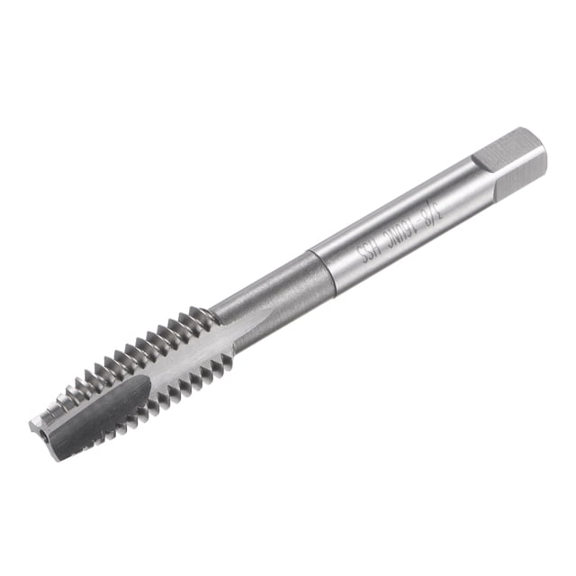 Unique Bargains 3/8-16 UNC High Speed Steel Machine 3 Flutes Spiral Point Thread Tap Uncoated