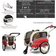 thumbnail image 2 of MOJAY 3-in-1 Dog Bicycle Trailer, Dog Stroller, and Dog Jogging Stroller, Red, 2 of 6