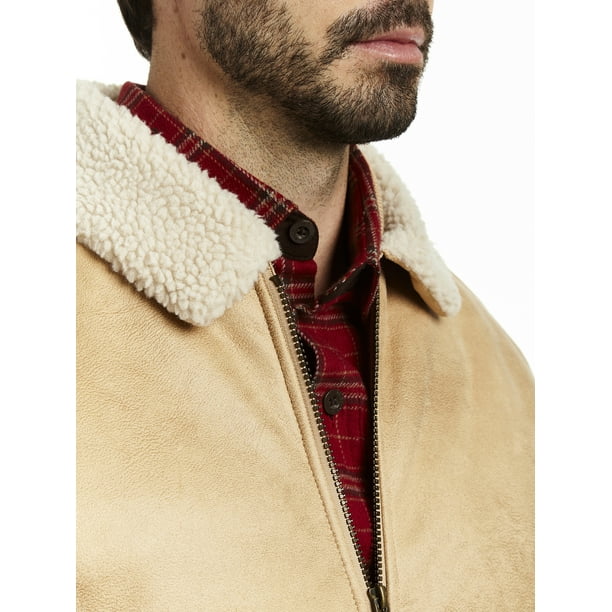 RFT Rainforest Men's Nubuck Faux Shearling Lined Bomber Jacket