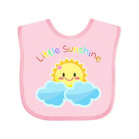 

Inktastic Little Sunshine- Cute Sun Rainbow Letters Gift Baby Boy or Baby Girl Bib