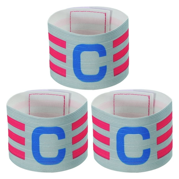 Uxcell 12.2x2.5" Soccer Captain C Armband, 3 Pack Nylon Unisex Elastic Badge Adjustable for Youth Team Training, Grey