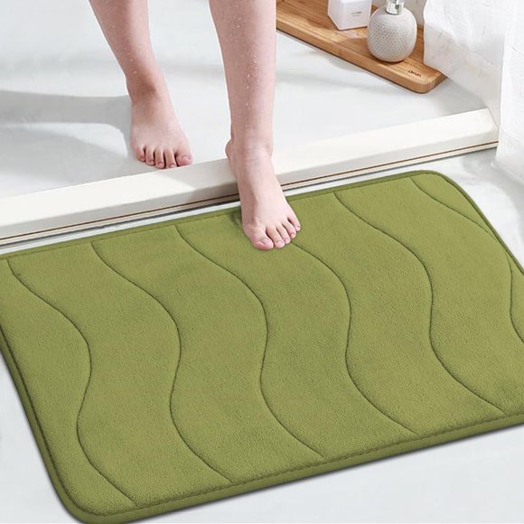 Alfombra viscoelástica de baño Flamingo P Olive 50 x 80 cm