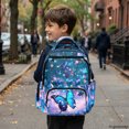 thumbnail image 5 of HELLHERO Blue Butterflies Multi Pocket School Bookbag with Water Proof Large Capacity Kids School Backpack, Water Resistant 17 Inch Kids Backpack for Daily Use Outdoor, 5 of 6
