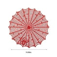 thumbnail image 3 of Summercome Halloween Spider Web Placemats, Round Double-Sided Hollow Cobweb Heat Insulation Place Mats Gothic Halloween Table Placemats Party Kitchen Dining Centerpiece Table Decorations 15", Red, 3 of 6