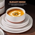 thumbnail image 6 of Vesteel 18 Pieces Dinnerware Set, Ceramic Plates and Bowls Set for 6, Handcrafted Speckled Stoneware Dishes Set for Home, Microwave and Dishwasher Safe - Speckled White, 6 of 11
