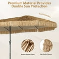 thumbnail image 2 of Ainfox 15ft Large Thatched Tiki Patio Umbrella with Lights and Sandbags, Outdoor Heavy-Duty Double-Sided Rectangle Market Umbrella for Garden Deck Backyard Pool Beach, 2 of 9