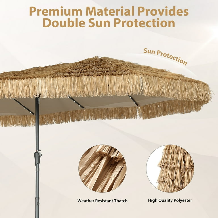 aluminum patio umbrella base 6 Ft. Hula Tiki Color:Azure Wave FIA certified the shade has to