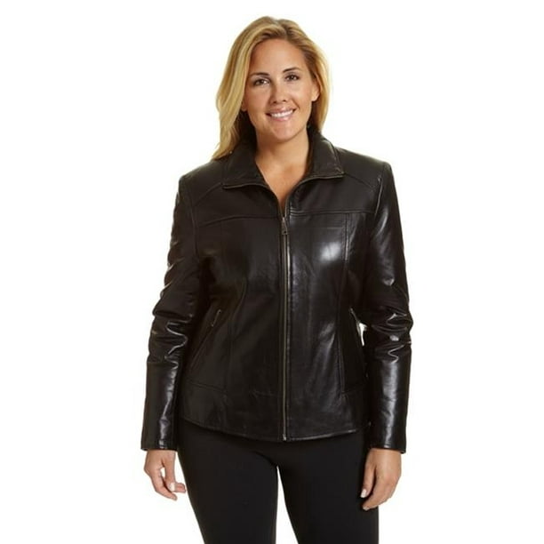 Excelled Excelled L1012LB Ladies Plus Lambskin Leather Scuba Jacket