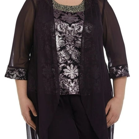 R&M Richards Plus Size Formal Duster Pant Set 7676W