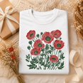 thumbnail image 3 of Poppy Linocut Floral T-Shirt, Vintage Boho Wildflower Tee, Cottagecore Unisex Cotton Shirt, August Birthday Gift, 3 of 9