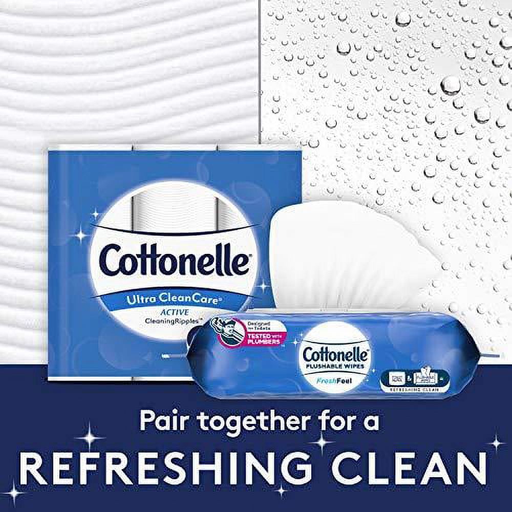 Cottonelle FreshFeel Flushable Wet Wipes for Adults and Kids, 8 Flip-Top Packs, 42 Wipes per Pack (336 Wipes Total)