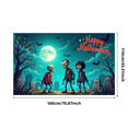 thumbnail image 5 of Spooky Design Zombie Banner Cartoon Character Halloween Graveyard Scene for Holiday Parties Event Decoration Children Celebration, 5 of 5